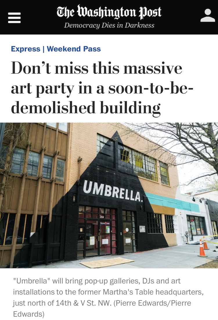 Washington Post: Don’t miss this massive art party in a soon-to-be-demolished D.C. building Article