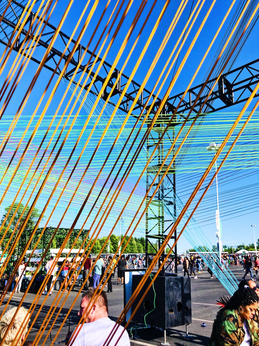 Exterior paracord art installation for Broccoli City Festival by Ashley Jaye Williams